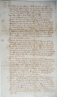 Der Strassenvertrag von 1603, restauriert und ohne Klebstreifen